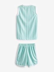 Mint Green Miami Mesh Vest and Shorts Set (3-16yrs) - Image 2 of 3