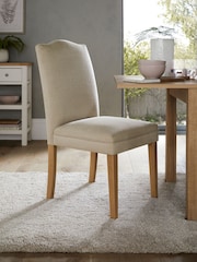 Set of 2 Soft Linen Look Light Natural Malvern Dining Chairs - Image 1 of 8