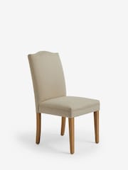 Set of 2 Soft Linen Look Light Natural Malvern Dining Chairs - Image 3 of 8
