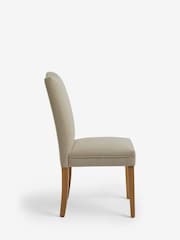 Set of 2 Soft Linen Look Light Natural Malvern Dining Chairs - Image 4 of 8