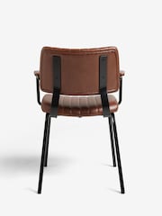 Set of 2 Faux Leather Tan Brown Aiden Black Leg Dining Chairs - Image 5 of 7