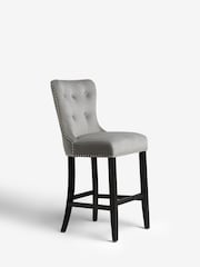 Soft Velvet Mid Grey Blair Kitchen Bar Stool - Image 3 of 8