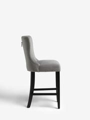 Soft Velvet Mid Grey Blair Kitchen Bar Stool - Image 4 of 8