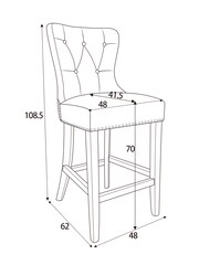 Soft Velvet Mid Grey Blair Kitchen Bar Stool - Image 8 of 8
