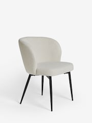 Set of 2 Casual Bouclé Oyster Otis Carver Dining Chairs - Image 4 of 9