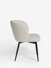 Set of 2 Casual Bouclé Oyster Otis Carver Dining Chairs - Image 5 of 9