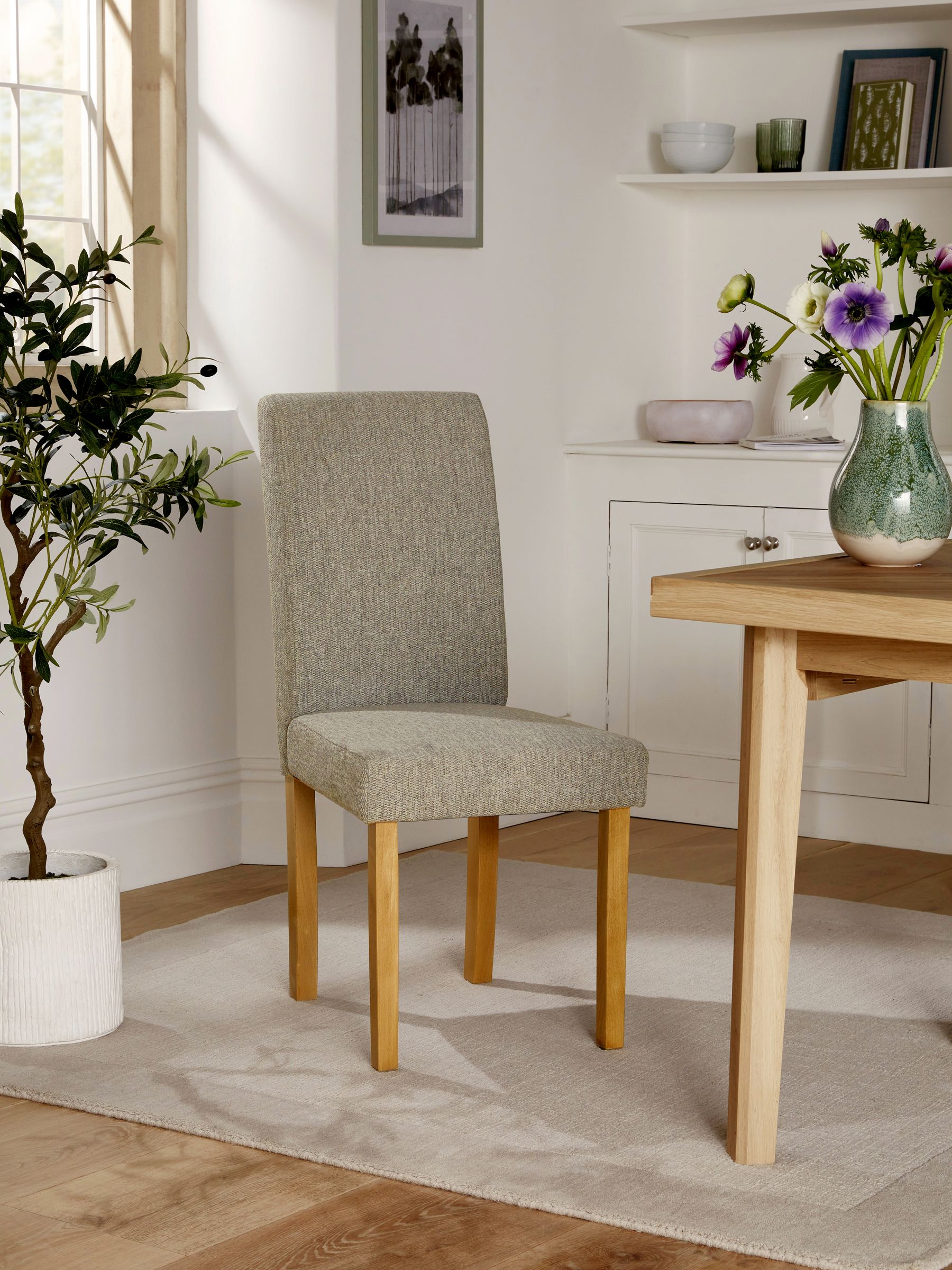 Buy Set of 2 Tweedy Chenille Mid Grey Milford Dining Chairs from the Next UK online shop