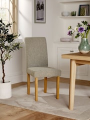 Set of 2 Tweedy Chenille Mid Grey Milford Dining Chairs - Image 1 of 8