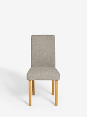 Set of 2 Tweedy Chenille Mid Grey Milford Dining Chairs - Image 2 of 8