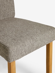 Set of 2 Tweedy Chenille Mid Grey Milford Dining Chairs - Image 7 of 8