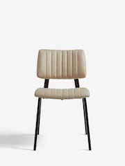 Set of 2 Arona Faux Leather Natural Aiden Black Leg Dining Chairs - Image 4 of 7