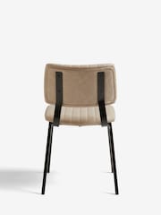 Set of 2 Arona Faux Leather Natural Aiden Black Leg Dining Chairs - Image 3 of 5