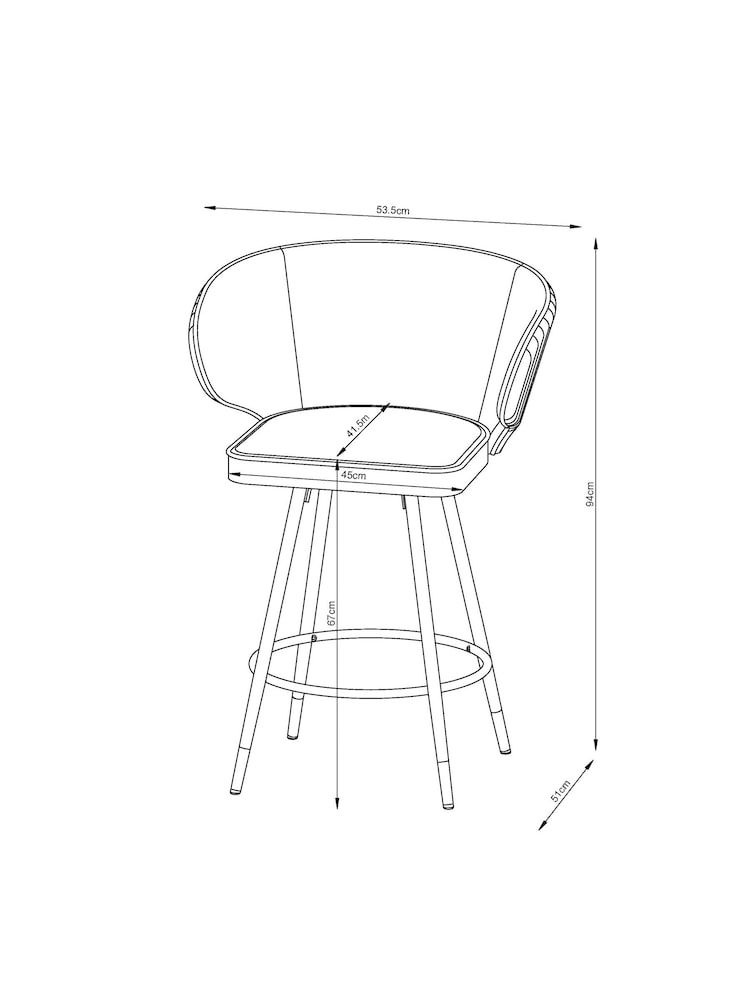 Soft Velvet Dark Grey Piano Carver Bar Stool - Image 8 of 8
