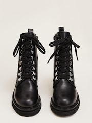 Phase Eight Meladie Black Leather Lace Up Ankle Boots - Image 4 of 5