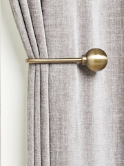 Set of 2 Antique Brass Ball Curtain Holdbacks - Image 2 of 3