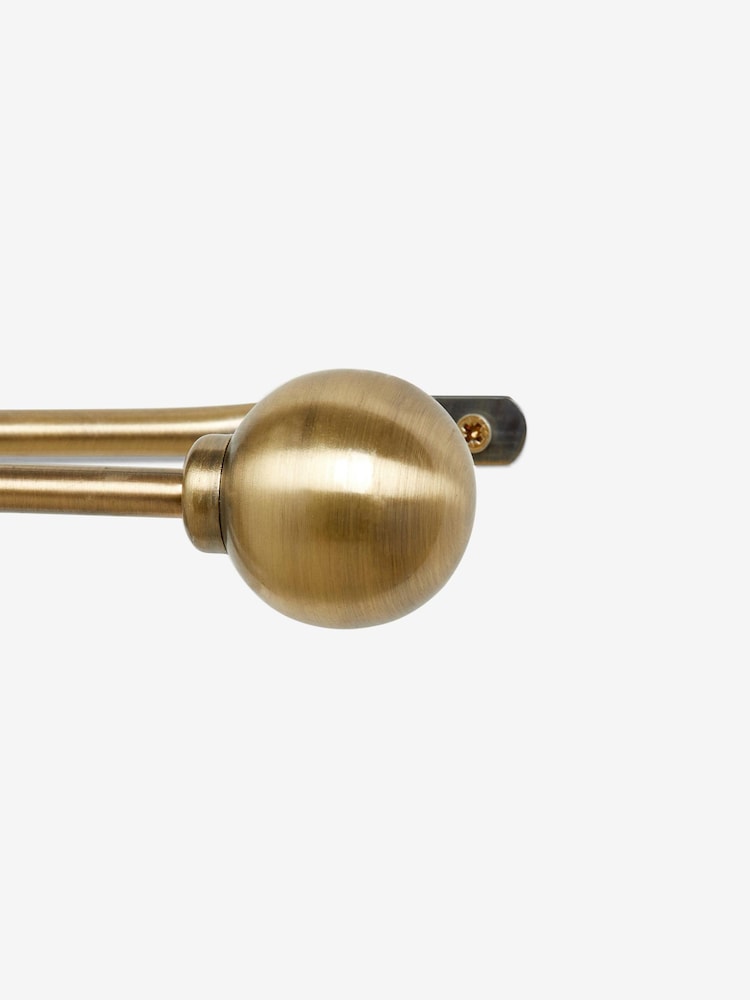 Set of 2 Antique Brass Ball Curtain Holdbacks - Image 3 of 3 Set of 2 Antique Brass Ball Curtain Holdbacks - Image 3 of 3