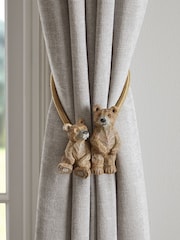 Set of 2 Natural Magnetic Barnaby The Bear Curtain Tie Backs - Image 1 of 4