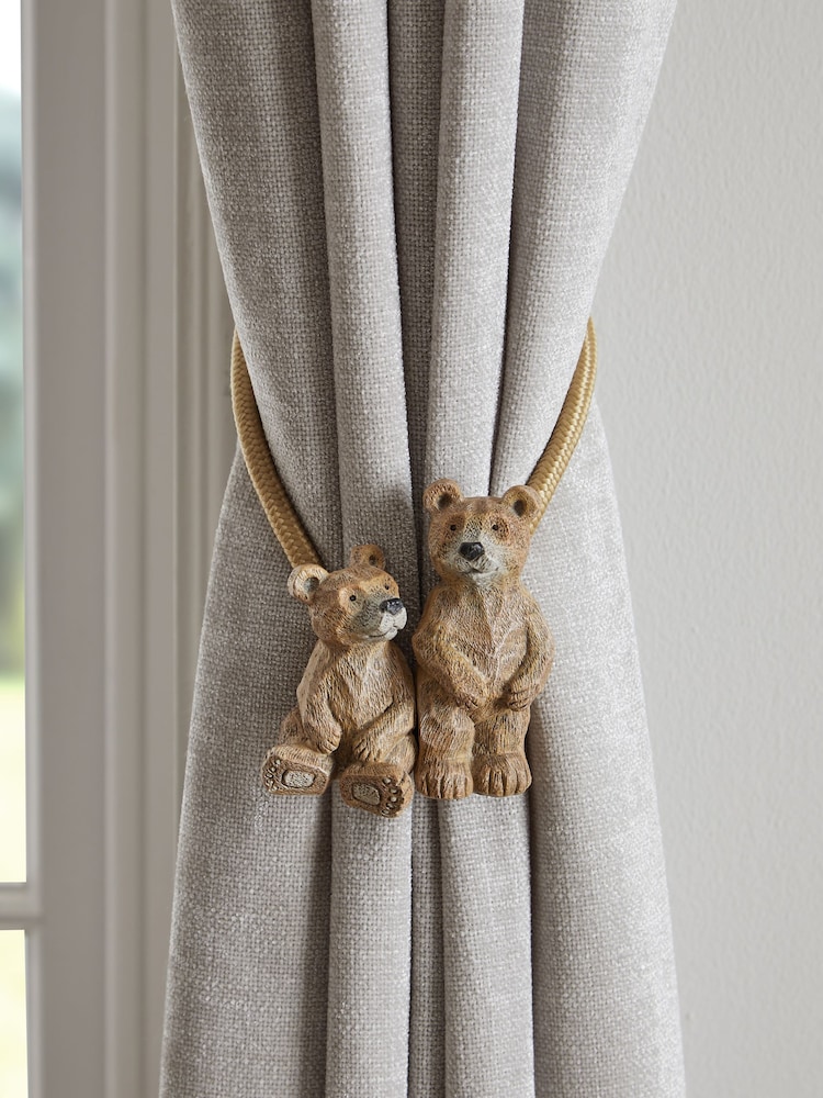 Set of 2 Natural Magnetic Barnaby The Bear Curtain Tie Backs - Image 1 of 4