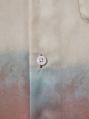 Reiss Tobacco Evia Ombre Print Cuban Collar Shirt - Image 7 of 7