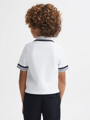 Reiss Optic White Chelsea Teen Half-Zip Polo Shirt - Image 5 of 6