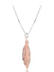 Beaverbrooks Rose Gold Plated Feather Necklace - Image 1 of 2