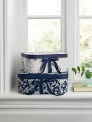 Laura Ashley Set of 2 Midnight Belvedere Storage Boxes - Image 1 of 2
