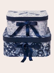 Laura Ashley Set of 2 Midnight Belvedere Storage Boxes - Image 2 of 2