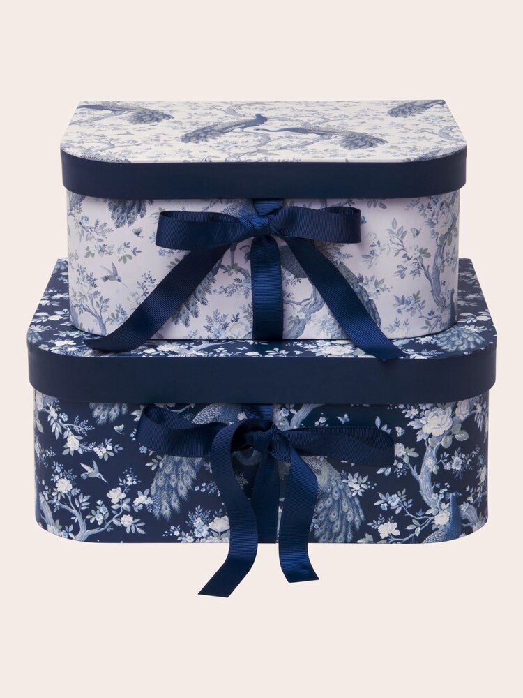 Laura Ashley Set of 2 Midnight Belvedere Storage Boxes - Image 2 of 2