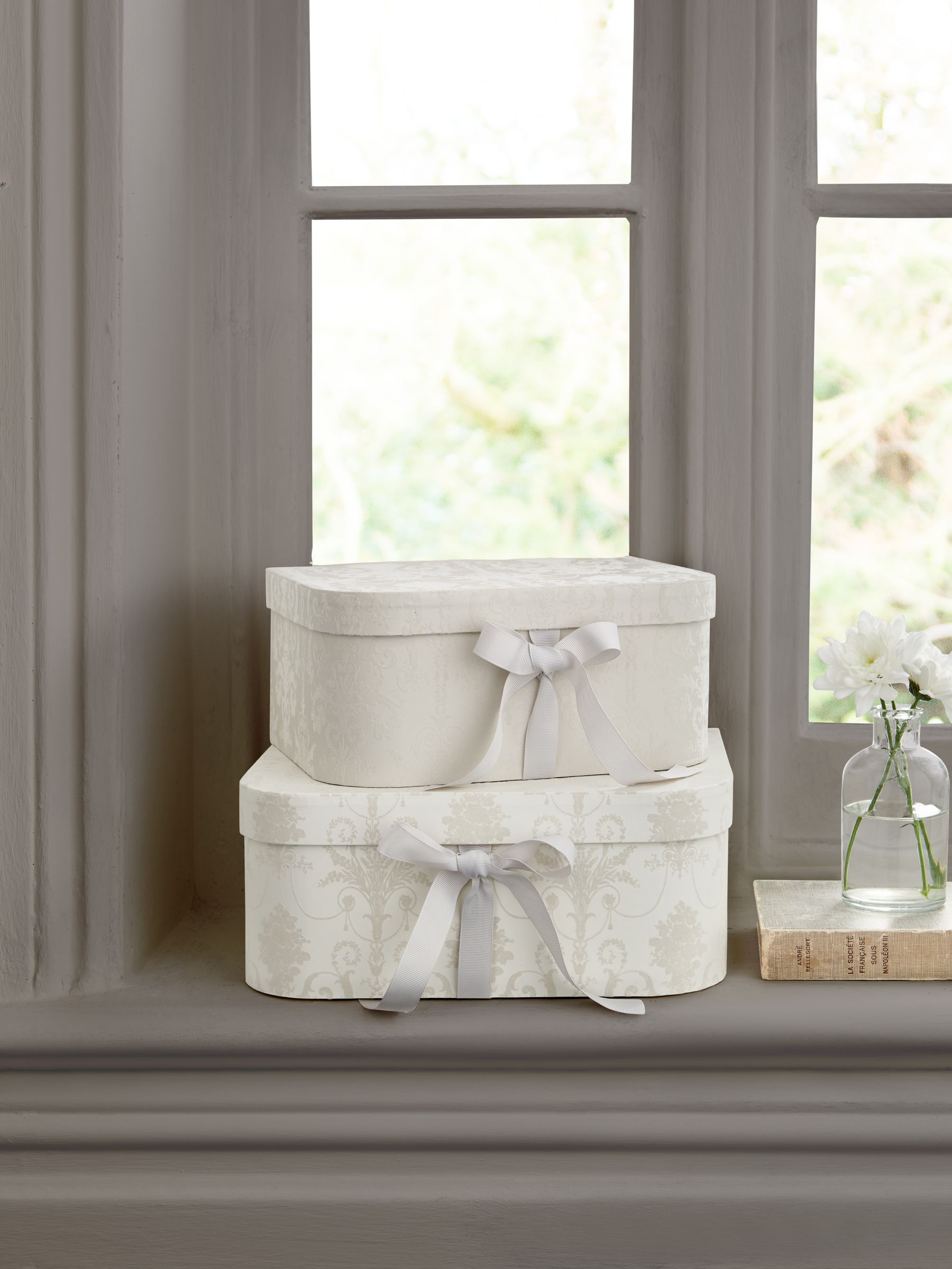 Buy Laura Ashley Set of 2 Dove Grey Josette Storage Boxes