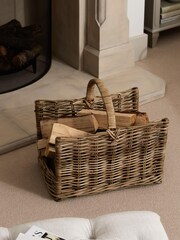 Laura Ashley Natural Kubu Rectangular Log Basket - Image 1 of 5