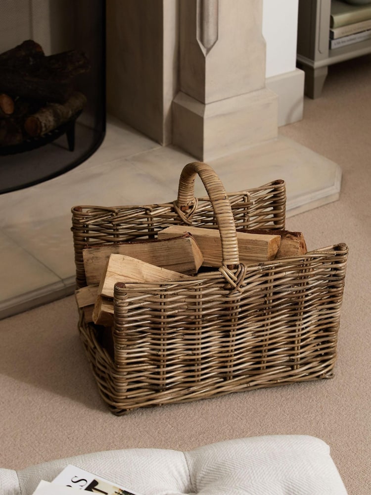 Laura Ashley Natural Kubu Rectangular Log Basket - Image 1 of 5