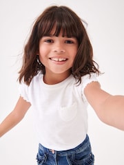 White Daisy Pocket T-Shirt (1.5-16yrs) - Image 1 of 1