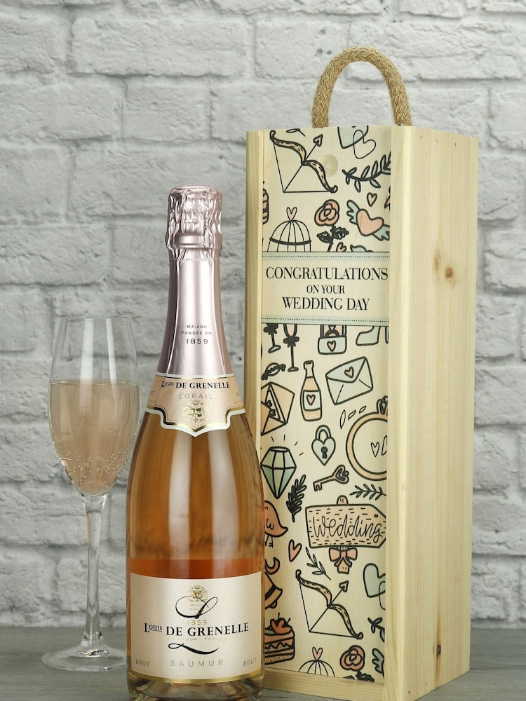 Wedding Day Sparkling Rose Wine Gift by Le Bon Vin - Image 1 of 1