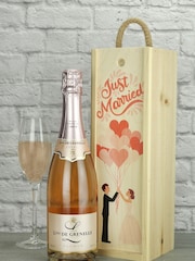 Just Married Sparkling Rose Wine Gift by Le Bon Vin - Image 1 of 1