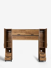 Dark Bronx Oak Effect Overbed Bedside Table - Image 5 of 10