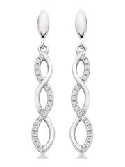 Beaverbrooks Sterling Silver Cubic Zirconia Infinity Drop Earrings - Image 1 of 5