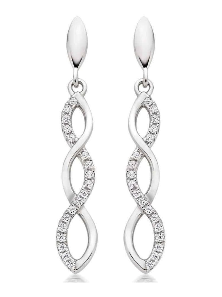 Beaverbrooks Sterling Silver Cubic Zirconia Infinity Drop Earrings - Image 1 of 5