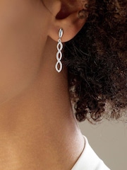 Beaverbrooks Sterling Silver Cubic Zirconia Infinity Drop Earrings - Image 3 of 5