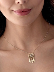 Beaverbrooks 18ct Gold Plated Cubic Zirconia Dream Catcher Necklace - Image 2 of 3