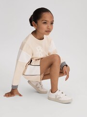 Reiss Ivory Colette 4-9 yrs Cotton Blend Elasticated Waist Shorts - Image 3 of 4