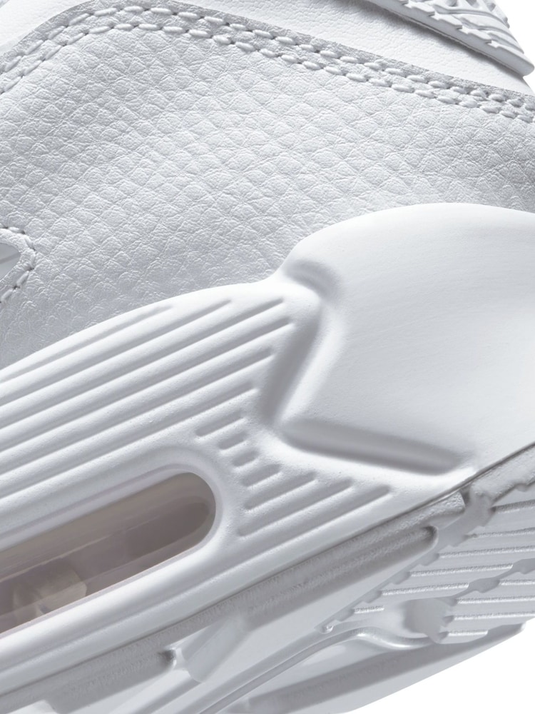 Nike White Air Max 90 Leather Trainers - Image 11 of 11