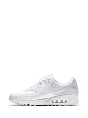 Nike White Air Max 90 Leather Trainers - Image 4 of 11