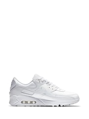 Nike White Air Max 90 Leather Trainers - Image 5 of 11
