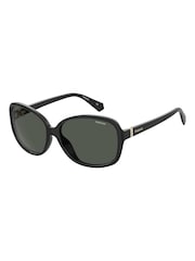 Polaroid Black Oversized Polarised Lens Sunglasses - Image 3 of 4