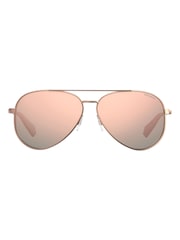 Polaroid Rose Gold Pilot Polarised Lens Sunglasses - Image 1 of 3