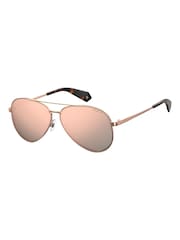 Polaroid Rose Gold Pilot Polarised Lens Sunglasses - Image 2 of 3