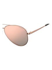 Polaroid Rose Gold Pilot Polarised Lens Sunglasses - Image 3 of 3