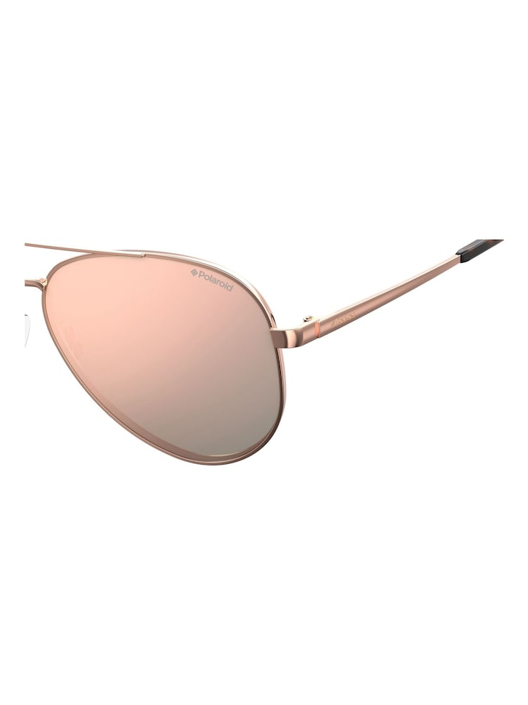 Polaroid Rose Gold Pilot Polarised Lens Sunglasses - Image 3 of 3