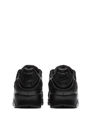 Nike Black Air Max 90 Leather Trainers - Image 6 of 12
