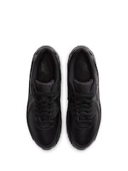 Nike Black Air Max 90 Leather Trainers - Image 7 of 12